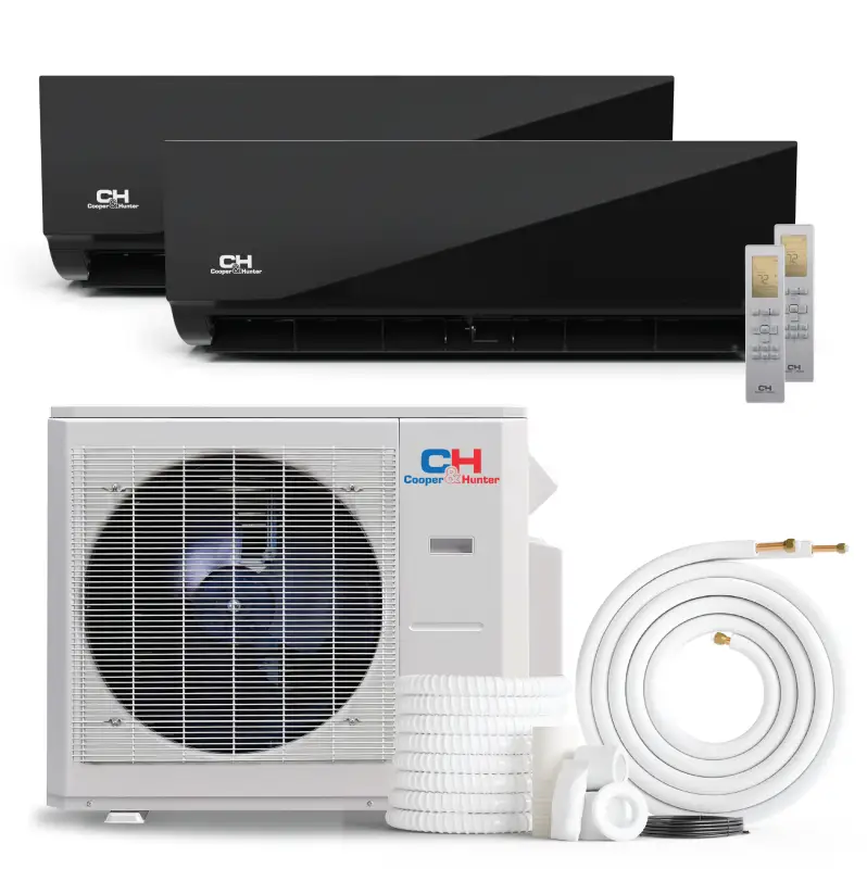 Cooper & Hunter 2 Zone 36,000 BTU Olivia Midnight Ductless Mini Split AC Wall Mounted 18K+18K