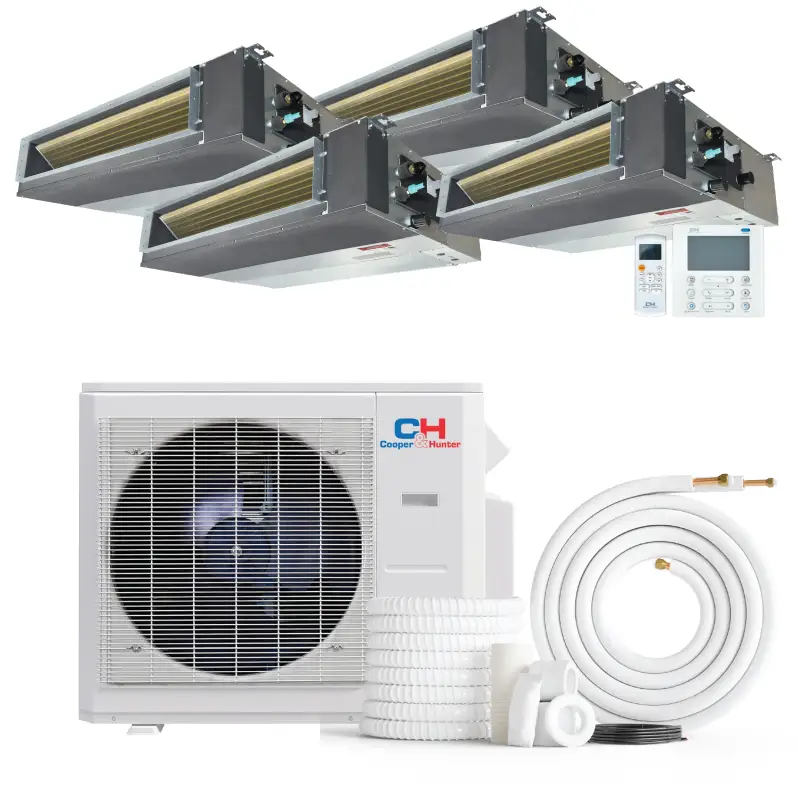 Cooper & Hunter 4 Zone 36,000 BTU Ducted Mini Split AC Concealed Duct 9k+9k+12k+18k