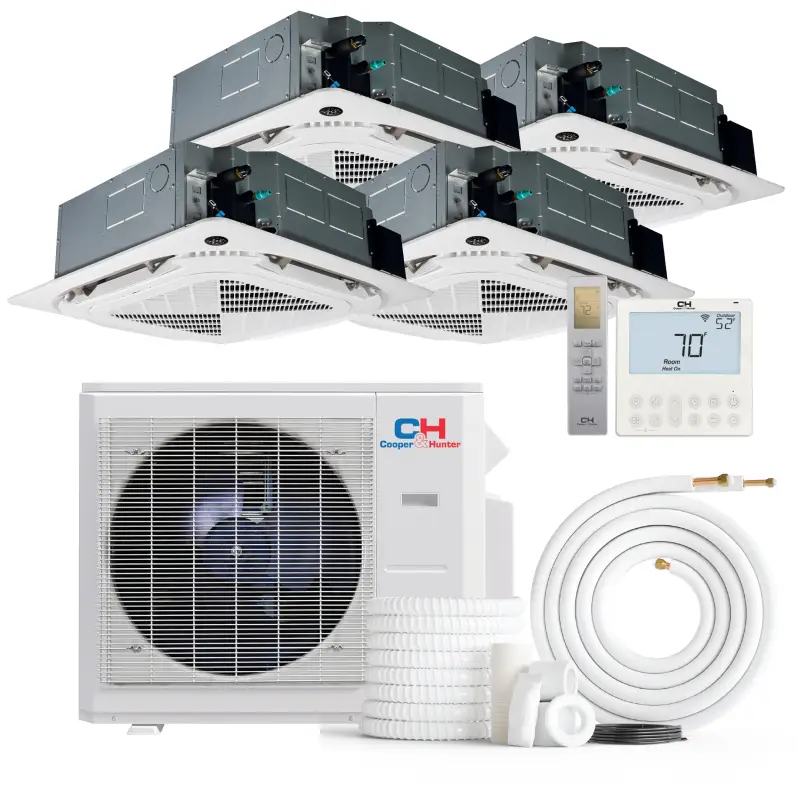 Cooper & Hunter 4 Zone 36,000 BTU OLIVIA Ductless Mini Split AC Ceiling Cassette 9k+9k+9k+12k