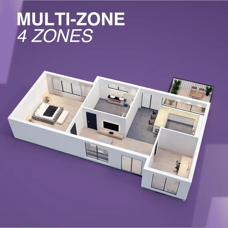 Cooper & Hunter 4 Zone 36,000 BTU OLIVIA Ductless Mini Split AC Ceiling Cassette 9k+9k+9k+9k - Image 5