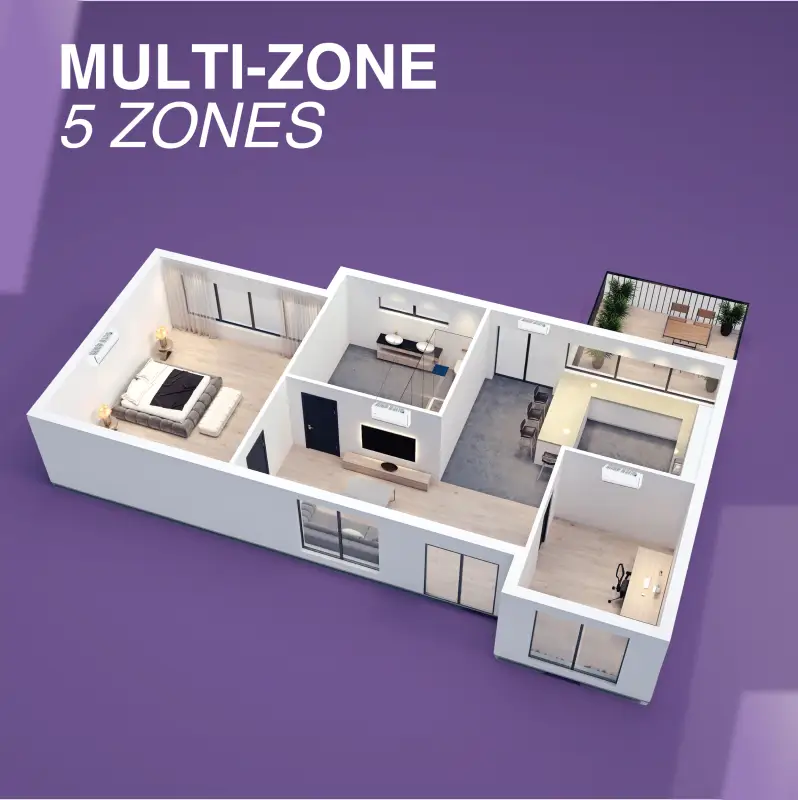 Cooper & Hunter 5 Zone 48,000 BTU OLIVIA Ductless Mini Split AC Wall Mounted 9k+9k+9k+18k+18k - Image 5