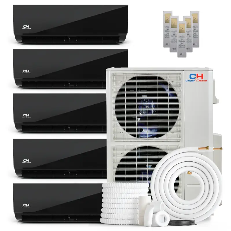 Cooper & Hunter 5 Zone 48,000 BTU Olivia Midnight Ductless Mini Split AC Wall Mounted 6K+6K+6K+6K+24K