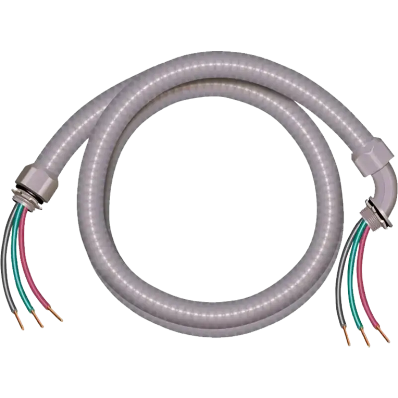 ARMBRIDGE Non-Metallic A/C Whip 3/4" x 6 ft – Pre-Wired Liquid tight Conduit with 8/2 & 10/1 Wires for HVAC & Air Conditioner Power Connection