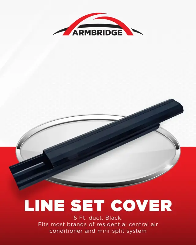 ARMBRIDGE 6FT PVC Decorative Black Line Set Cover Duct | for Ductless Mini Split Air Conditioners, Heat Pumps, and Inverter Systems - Image 3