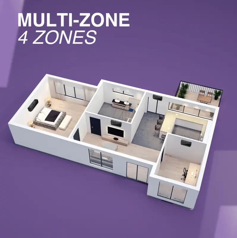 Cooper & Hunter 4 Zone 36,000 BTU Olivia Midnight Ductless Mini Split AC Wall Mounted 9K+9K+9K+9K - Image 3