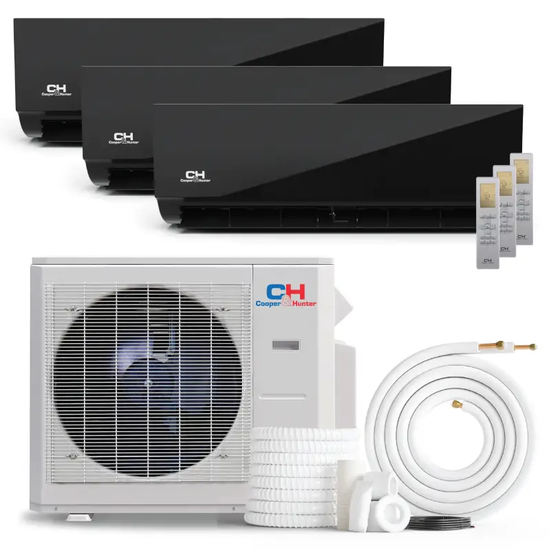 Cooper & Hunter 3 Zone 36,000 BTU Olivia Midnight Ductless Mini Split AC Wall Mounted 12K+12K+12K