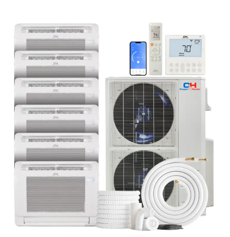 Cooper & Hunter 6 Zone 48,000 BTU Floor Console Mini Split AC R454B 9K+9K+9K+9K+9K+18K
