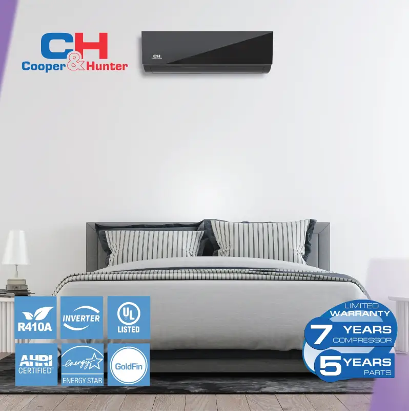 Cooper & Hunter 6,000 BTU 230V Ductless Mini Split AC Wall Mounted Olivia Midnight Edition Heat Pump - Image 8