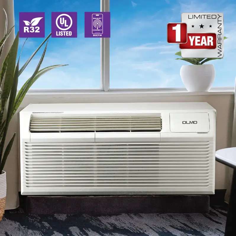 12,000 BTU PTAC OLMO Air Conditioner, Heat Strip, Heating And Cooling w/Electric Cord and Remote - Image 3