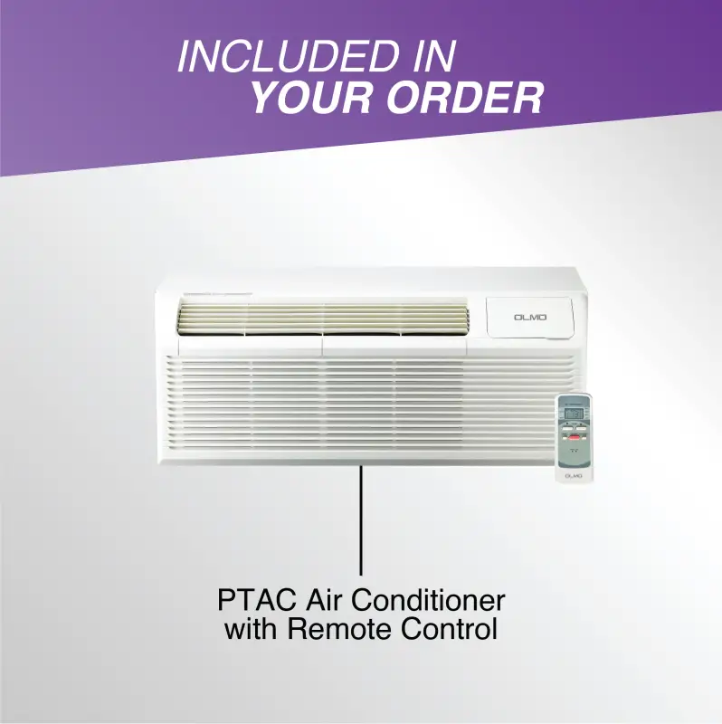 15,000 BTU PTAC OLMO Air Conditioner, Heat Strip, Heating And Cooling w/Electric Cord and Remote - Image 6