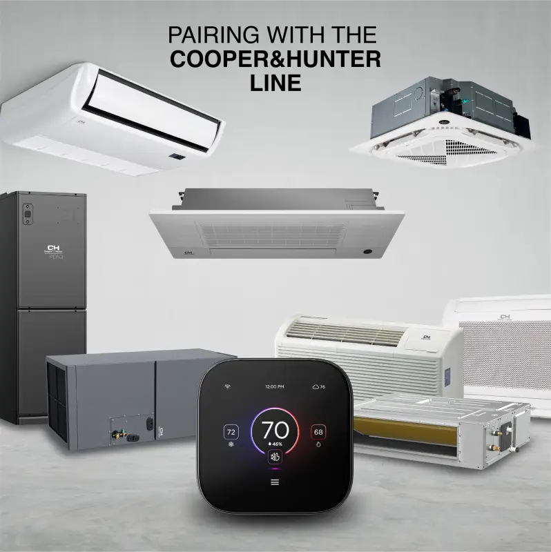 Cooper & Hunter Wired Thermostat with 3.95" Touch Display - Image 7
